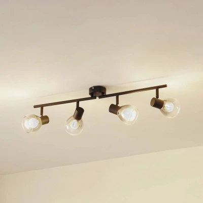 Afbeelding van Lindby Pendura plafondlamp, 4 lamps, zwart, glas