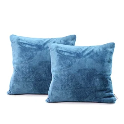 Afbeelding van DecoKing Mic, 2 delig, kussenslopen, 45 x cm, microvezel, ritssluiting, fleece kussenhoezen, donkerblauw