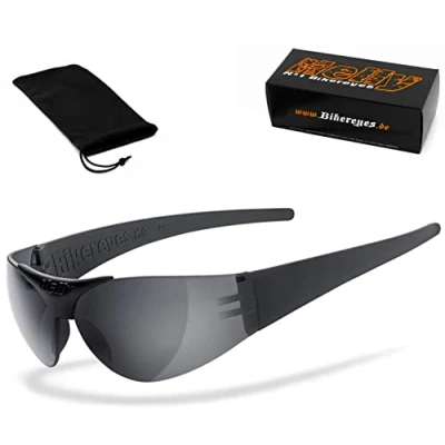 Afbeelding van Helly® No.1 Bikereyes® Bikerbril, Motor zonnebril, motorfietsbril, motorbril H FLEX® onbreekbaar, beslagvrij, HLT® kunststof veiligheidsglas volgens DIN EN 166 Bril: Moab 4