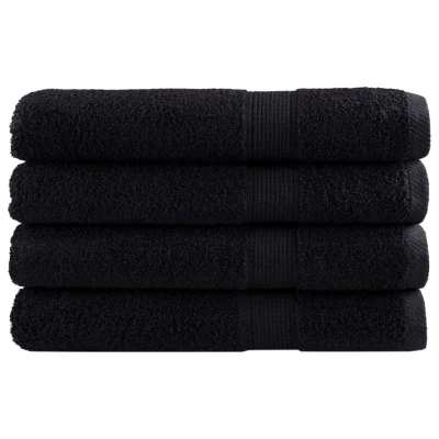 Afbeelding van vidaXL Saunadoeken 4 st 600 g/m² 80x200 cm 100% katoen zwart
