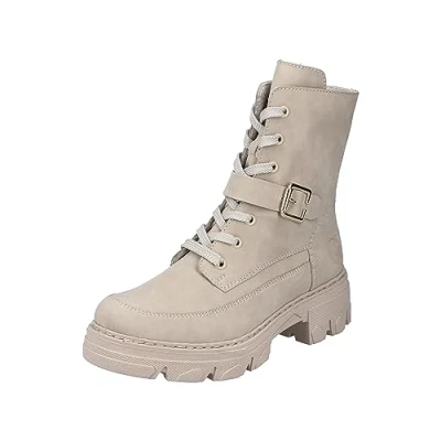 Afbeelding van Rieker 74642 veterlaarzen voor dames, beige, 39 EU