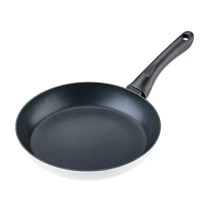 Afbeelding van Fackelmann Arcadalina koekenpan, 24 cm, anti aanbakpan van 90% gerecycled aluminium met keramische coating, inductiepan voor koken en aanbraden, PFAS vrij, zwart/wit