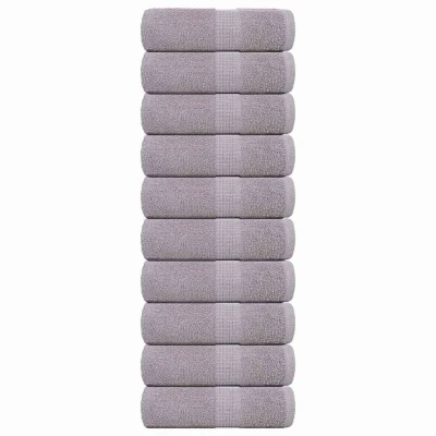 Afbeelding van vidaXL Gastendoekjes 10 st 30x50 cm 360 g/m² 100% katoen grijs
