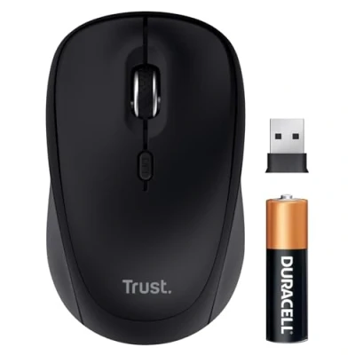 Afbeelding van Trust Yuki Stille Draadloze Muis Bluetooth + 2.4GHz met Batterij, Links en Rechtshandig Gebruik, 75% Gerecycled Materiaal, Compacte Wireless Mouse PC Computer Laptop iOS Android Mac