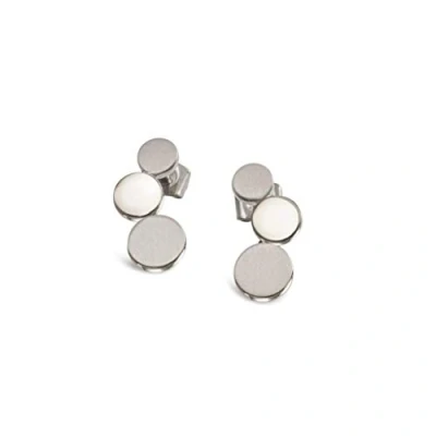 Afbeelding van Boccia 05040 01 Oorknoppen Rondjes mat glans titanium zilverkleurig