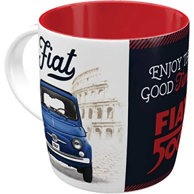 Afbeelding van Nostalgic Art 43066 Retro koffiebeker Fiat Good Times cadeau idee voor auto accessoires fans, grote keramische mok met spreuk