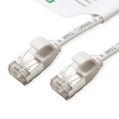 Afbeelding van Roline green 21.44.1698 RJ45 Netwerkkabel, patchkabel CAT 6A U/FTP 0.15 m Wit Onafgeschermd, Halogeenvrij, Vlambestendig 1 stuk(s)