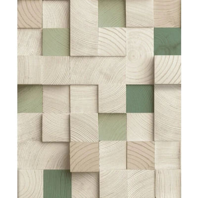 Afbeelding van Dutch Wallcoverings Artifice M801 04 Beige / Groen