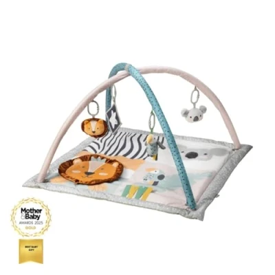 Afbeelding van Nuby Animal Adventures interactieve speelmat Babygym Met zachte, gevoerde zijkanten figuren voor baby&#039;s en peuters Meerkleurig 0+ maanden