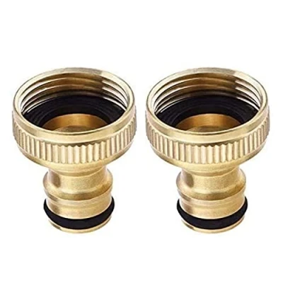 Afbeelding van Topways® 3/4 Inch BSP Messing Tuinslang Tap Connector Vrouwelijke Schroefdraad Kraan Adapter 2 pack