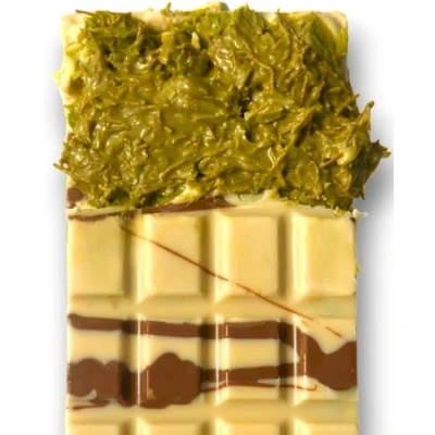 Afbeelding van Dubai Chocolade Reep Pistache &amp; Knafeh EXTRA GEVULD Melk (Volledige grootte, Witte chocolade)