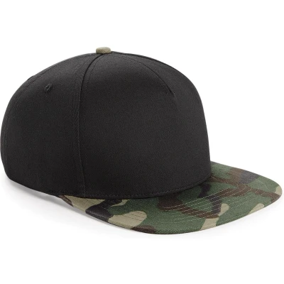 Afbeelding van Beechfield Camouflage Retro Snapback Cap (Zwart/ Jungle Camo)