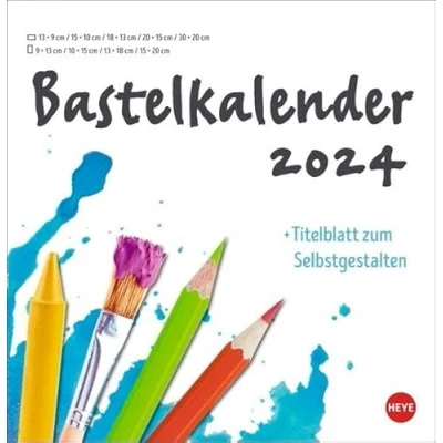 Afbeelding van Bastelkalender 2024 weiß groß. Blanko Kalender zum Basteln mit extra Titelblatt für eine persönliche Gestaltung. Foto und 2024. Format 32 x 33 cm.