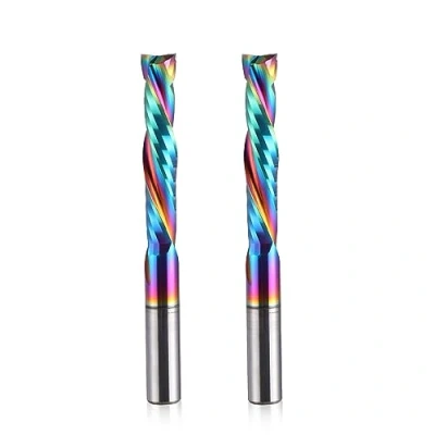 Afbeelding van EU_HOZLY DLC coating, omhoog en omlaag snijden, 2 fluiten, spiraalcarbide freesgereedschap, CNC frees, compressie, houtschachtfrees, 6 mm schacht, snijdiameter, 32 CEL