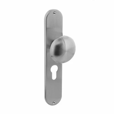 Afbeelding van Deurknop Paddenstoel op schild cilindergat 55mm geborsteld RVS