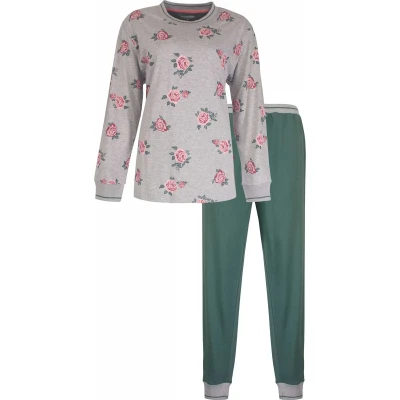 Afbeelding van Irresistible Dames Pyjama Katoen Grijs Melange. Maat XL