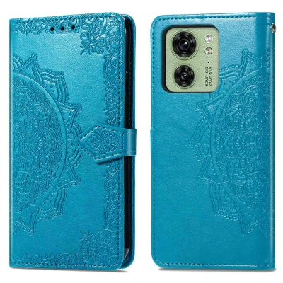 Afbeelding van Motorola Edge 40 Hoesje Kunstleder iMoshion Bookcase Turquoise Telefoonhoesje