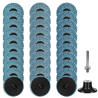 Afbeelding van Shineboc 31 stuks waaierschijven, korrel 40/60/80, 5 inch korundmateriaal, voorslijpschijf voor metaal, hout, staal, snelle, waaierschijf slijp of haakse slijper, 2 dienblad, 1 ronde stang