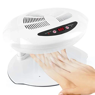 Afbeelding van Nageldroger met hete en koude lucht Compacte gelnageldroger Warme koele nagellak Droogventilator Manicuregereedschap voor zowel handen als voeten 400 W luchtnagelventilator Haardroger (wit)