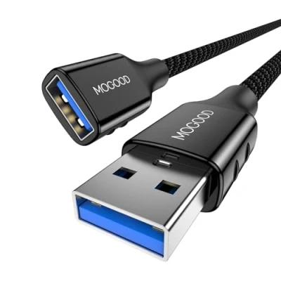 Afbeelding van MOGOOD USB 3.0 Verlengkabel Kabel A Mannelijk naar Vrouwelijk Verlengsnoer 2M voor Flash Drive, Toetsenbord, WiFi Adapter, PS4, VR headsets, Headset, Controller