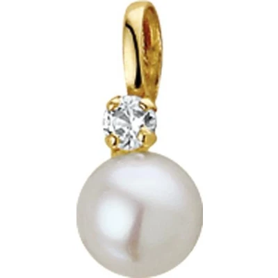 Afbeelding van Geelgouden Hanger parel en zirkonia 6 mm 4002210