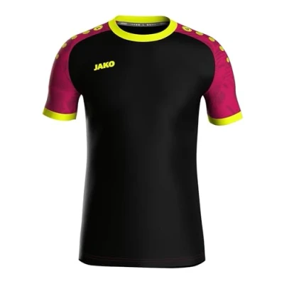 Afbeelding van Jako Iconic Shirt Korte Mouw Heren Zwart / Pink Fluogeel Maat: 3XL
