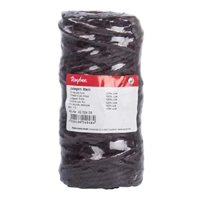 Afbeelding van Rayher HOBBY 4200405 jutegaren, 6 voudig, mm ø, spoel 35 m, jute koord, bindkoord, decoratiekoord, kleur donkerbruin