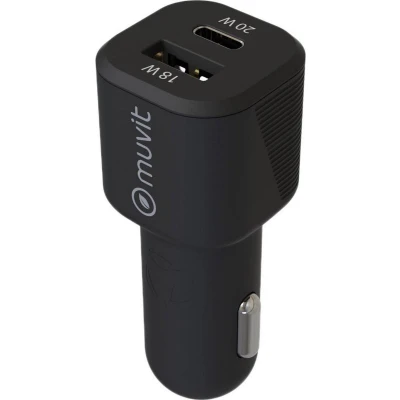 Afbeelding van Muvit, Autolader Aansteker PD USB C 20W QC 3.0 A 18 W, Zwart