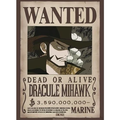 Afbeelding van Poster One Piece Wanted Mihawk Wano 38x52cm,