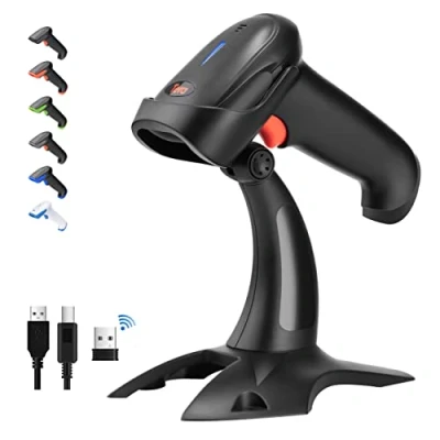 Afbeelding van Tera Pro 2D draadloze streepjescodescanner, Bluetooth QR codelezer met standaard, 2200mAh snel en nauwkeurig scannen, HW0002
