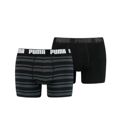Afbeelding van Puma Heritage Stripe heren boxershorts 2 pack Zwart Maat: S