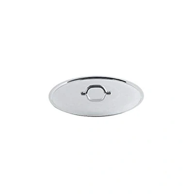 Afbeelding van Pentole Agnelli FAMA2914 plat deksel met handvat, velg en brug, zwaar type in BLTF aluminium, gepolijst zilver, 14 cm