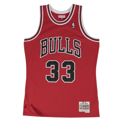 Afbeelding van Mitchell &amp; Ness Scottie Pippen 33 Chicago Bulls NBA Swingman Top, Maat: Medium, Rot