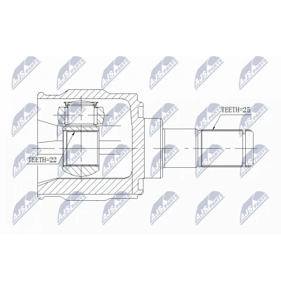 Afbeelding van Homokineet reparatie set, aandrijfas NTY NPW KA 347