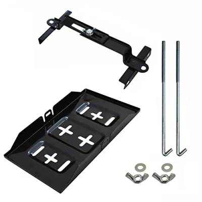 Afbeelding van Universele Fit Auto Batterij Lade Met Hold Down Klemmen Verstelbare Metalen Opslag Houder Beugel Kit