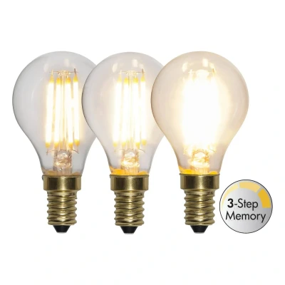 Afbeelding van Star Trading LED kogellamp E14 4W 2100K soft glow 400 200 40lm 3 staps dimbaar P45