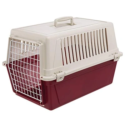 Afbeelding van Ferplast Transportbox kleine middelgrote honden en katten tot 15 kg, Hondenbox, Gelamineerde ijzeren deur, Ventilatiesleuven, 40 x 60 h 38 cm, ATLAS 30 EL voor huisdieren, Bordeaux