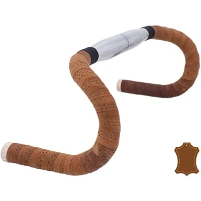 Afbeelding van Gusti stuurlint fiets leer kurk 200 cm Fausto C. griptape fietsaccessoires accessoires racefiets lichtbruin