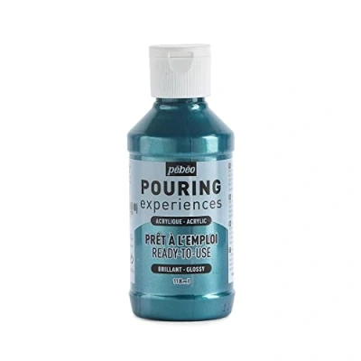 Afbeelding van Pebeo Gietervaringen Kant en klare voorgemengde acrylverf ideaal voor vloeibare kunst, kobaltblauw metallic, 118 ml (verpakking van 1)