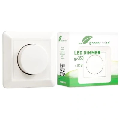 Afbeelding van greenandco® gc 350 inbouw LED dimmer 1 W, met boost functie, Wit