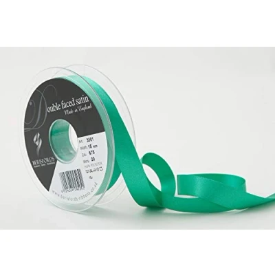 Afbeelding van Berisfords Dubbel gezicht Poly satijnen lint, parkiet, 10,5x10,5x3 cm