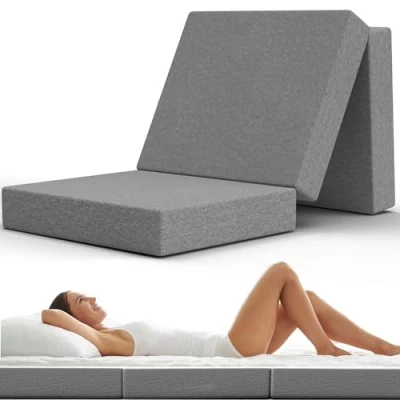 Afbeelding van DYNMC you Opvouwbare Matras Campingmatras voor een Comfortabele Slaap Gastenmatras Opvouwbaar 65 x 95 cm Binnen en Buiten Eenvoudige Montage Reismatras