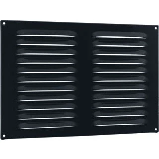 Afbeelding van Schoepenrooster 320 x 220 mm aluminium zwart gecoat