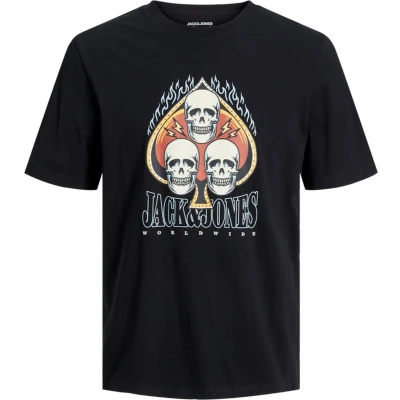 Afbeelding van Jack &amp; Jones Jorheavens CREW NECK Tshirt print, Heren, Maat: Large, Black