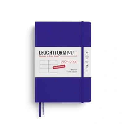 Afbeelding van LEUCHTTURM1917 372632 weekkalender medium (A5) 2026, 18 maanden 07.2025 12.2026, hardcover, Ink, Duits