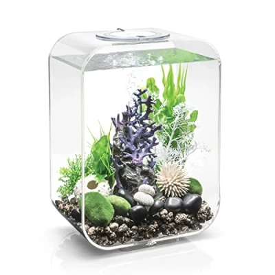 Afbeelding van biOrb 72047 LIFE 15 LED transparant decoratieve liter aquarium complete set met filtersysteem, ledverlichting en keramische vloer van robuust acrylglas