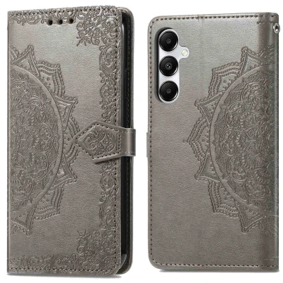 Afbeelding van Samsung Galaxy A35 Hoesje Kunstleder iMoshion Bookcase Grijs Telefoonhoesje