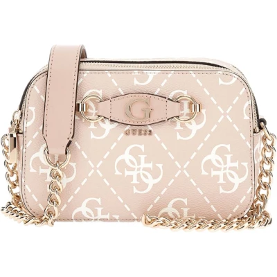 Afbeelding van GUESS Schoudertas Izzy Camera Bag Sand Logo Beige