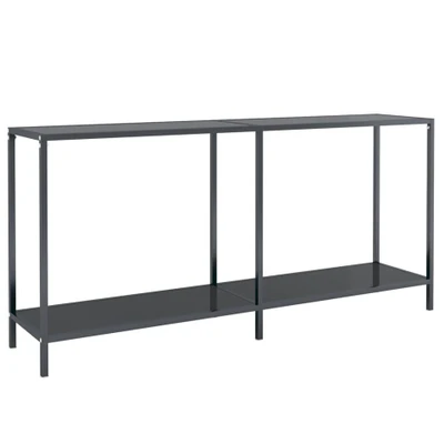 Afbeelding van Wandtafel 160x35x75,5 cm gehard glas zwart