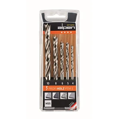 Afbeelding van Alpen 600114100 Hout spiraalboorset 5 delig 4 mm, 6 8 10 mm Cilinderschacht 1 set(s)